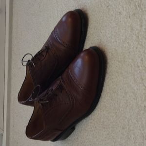 Daniele Ferradini Brown Leather Quarter Brogue Oxford Shoes 10.5 W